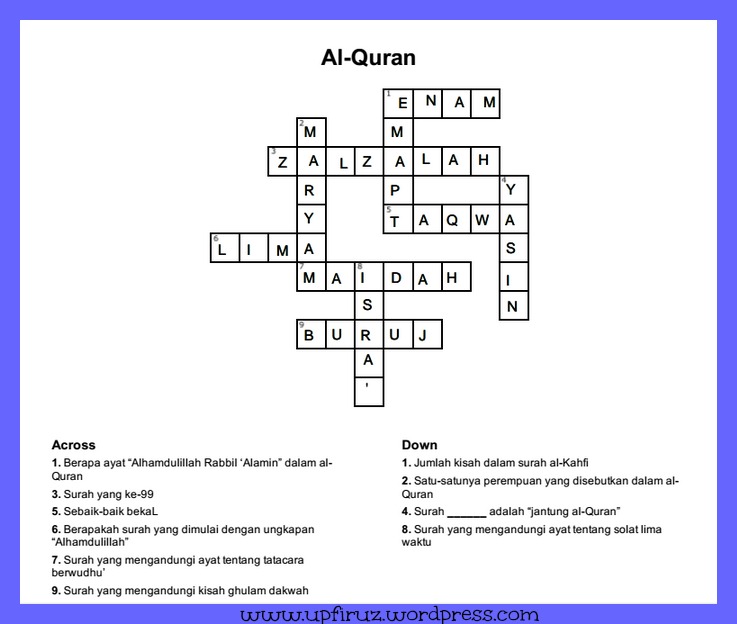 Teka Silangkata (Tema: Al-Quran)  Ustazah Pilihan Firuz